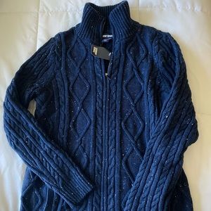 Land’s End Women’s Zipped Cardigan Navy XS